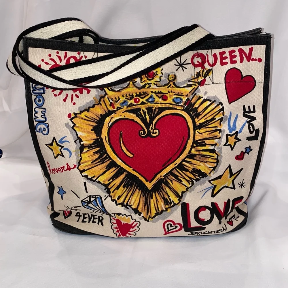 Brighton Queen of Love Forever Tote Bag Multicolor Large Size 14”L x 15”H x 8”W
